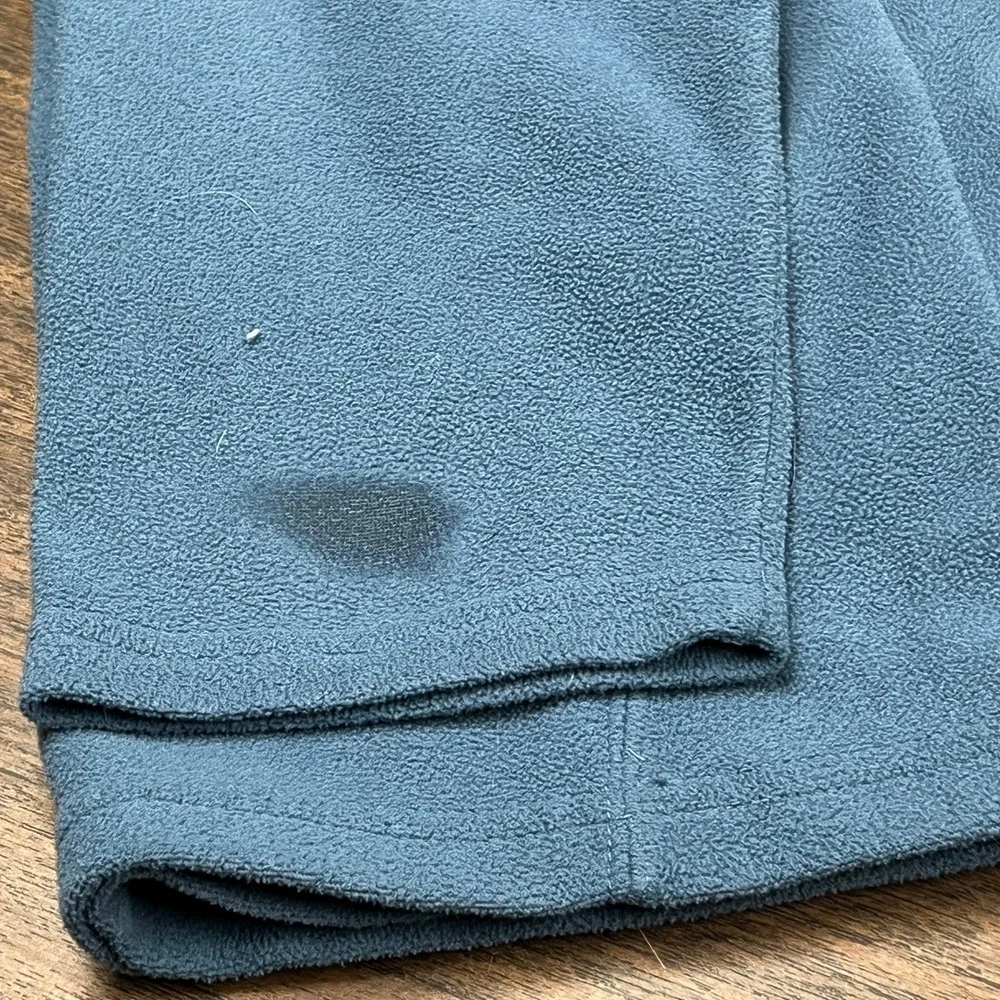 Eddie Bauer Pullover Mens Large Blue Long Sleeve 1/4 Zip Polartec Fleece STAIN